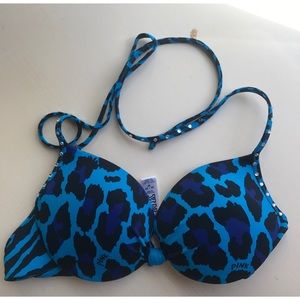 PINK Cheetah Print Bikini Top